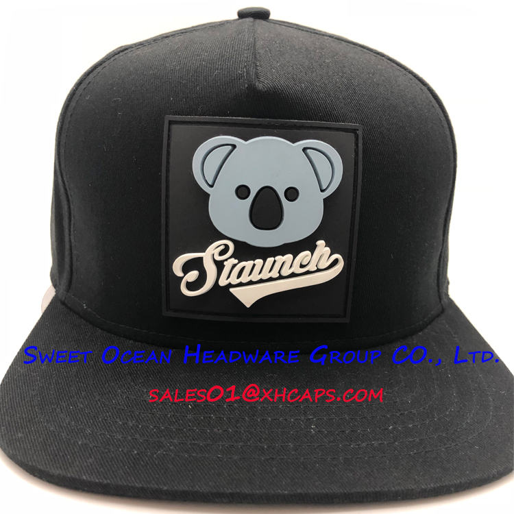 Customized 100% Acrylic Unisex Hip-Hop Snapback Caps With Rubber Patch
