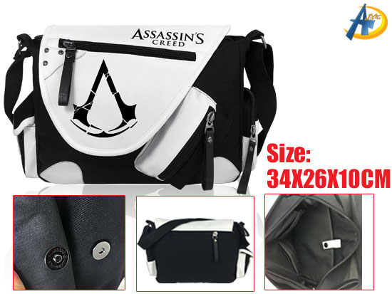 Assassins Creed Game Canvas Satchel/Shoulder bag,anime Bags,anime plush bags,anime Wholesale 