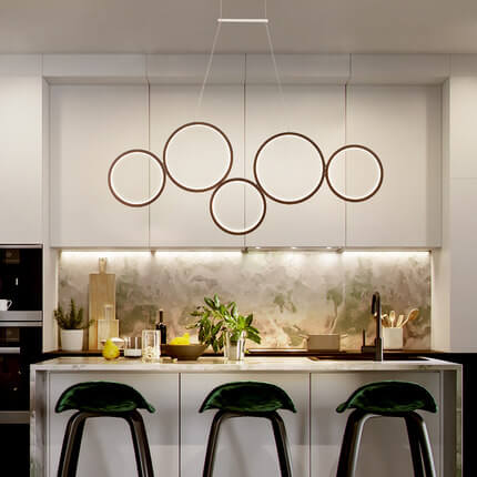 Modern restaurant creative round circle pendant rl5 ring light led