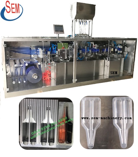plastic ampoule sauce packing machine,mplastic vial cosmetic sample filling machine,Automatic forming dosing filling sealing cutting packing machine
