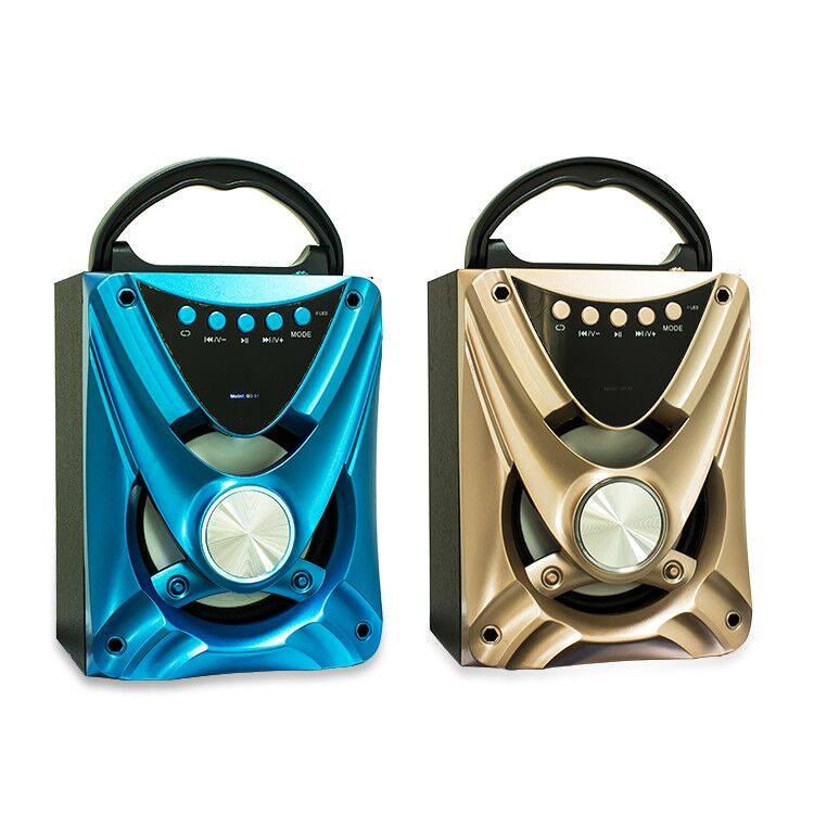 Высококачественная беспроводная аудиосистема Active Wood Mini Blue Speaker со светодиодной подсветкой и FM-радио