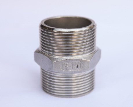 Industrial Stainless steel precision casting external thread Hex Nipple