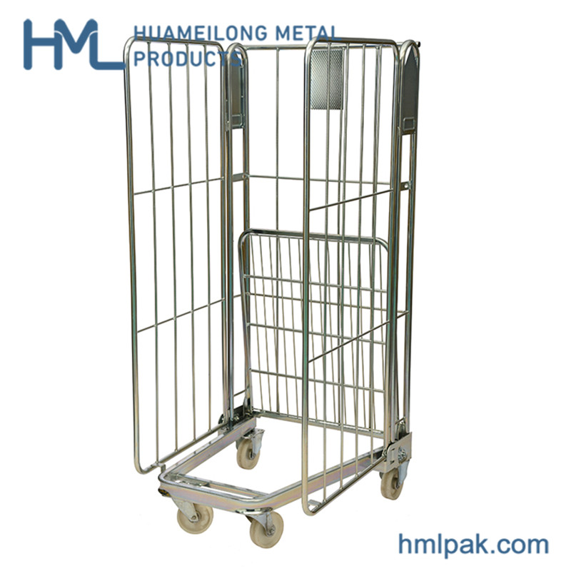 Goods transport high quality laundry logistic supermarket metal roll container