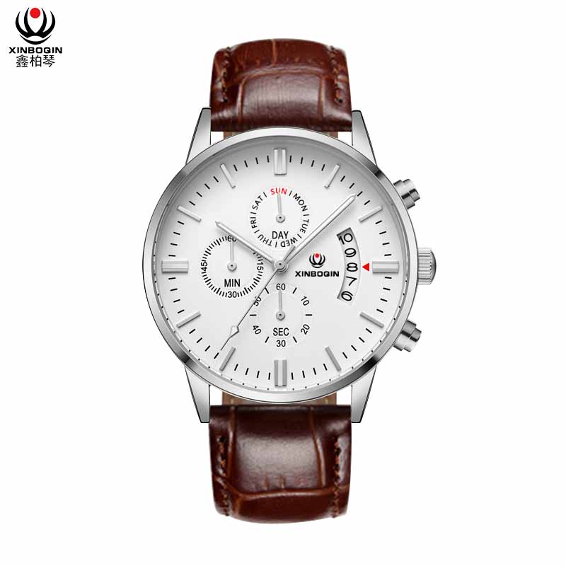 XINBOQIN Manufacturer Custom Luxury Men Tide Fashion Luxury Quartz Stainless Steel Waterproof Watch