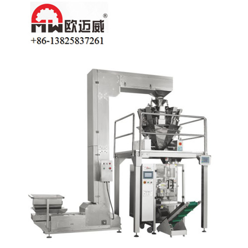 China factory multi heads weigher pillow bag roll type automatic  packing machine for popcorn and chips and dry foods