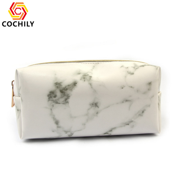 2019 Hot sale marble women cosmetic bag OEM