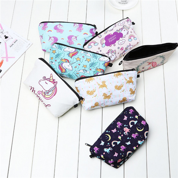 Cheap wholesale beautiful printing clutch makeup bag for lady cosmetics