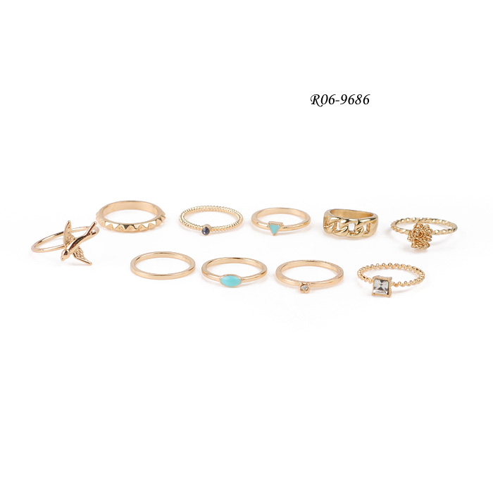 Fashionable Ring Set R06-9686  Fashion ring sets，Engraved rings，Metal alloy rings