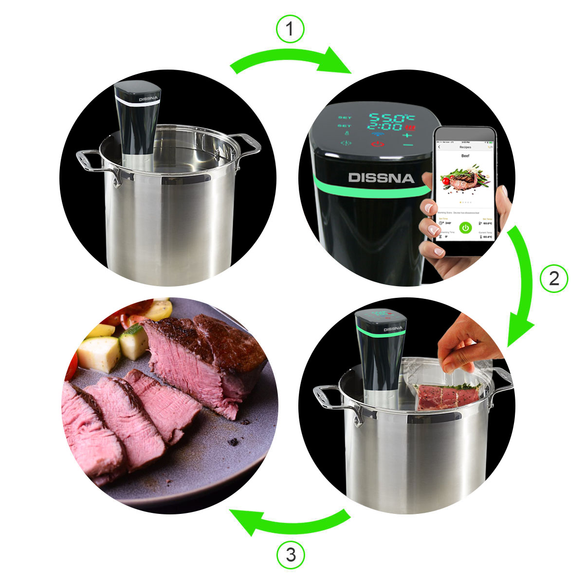 Wholesale Newest Machine Sous Vide With Adjustable Temperature System Digital Display Touch Buttons Precise Cooker