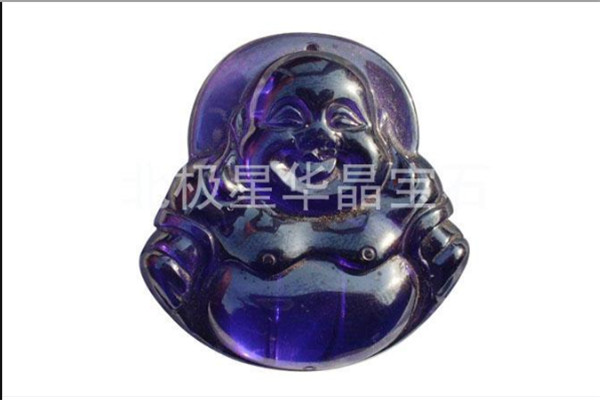 fashion Charm blue Big Stone sapphire Gemstone Jewelry Buddha statue Necklace 