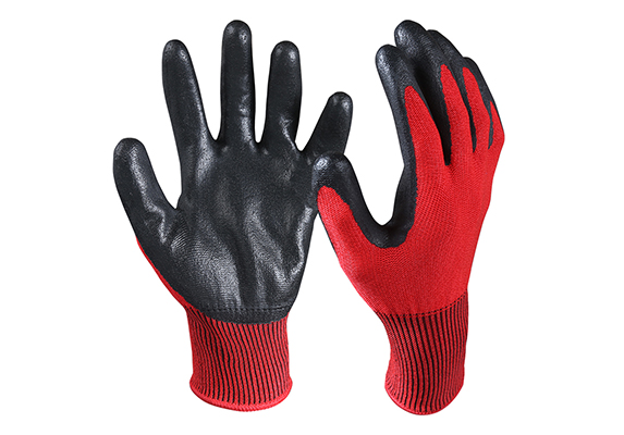 Nitrile Coated Cut Resistant Safety Work Gloves/CRG-03-R