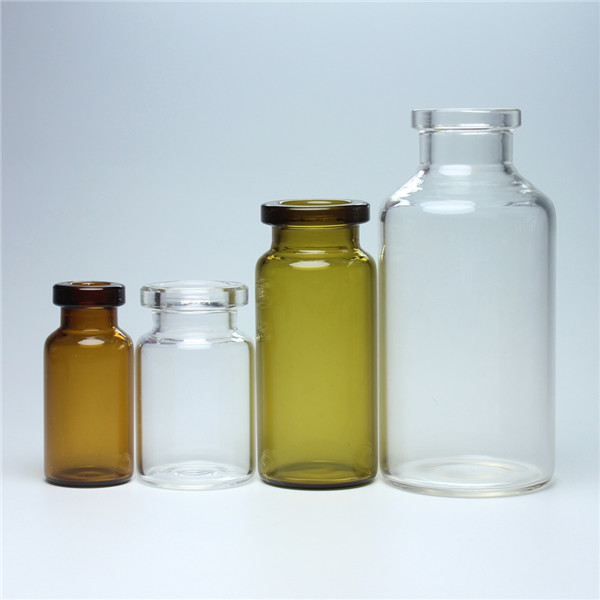 1-50ml clear or amber tubular crimp small glass vial