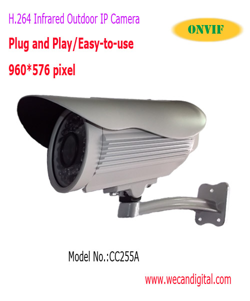 H.264 650TVL CCD напольная инфракрасного IP Камера