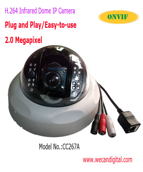 H.264 Megapixel POE Dome IP Camera