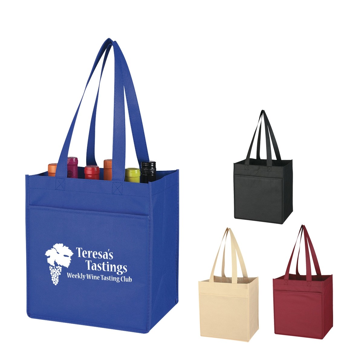 Promotional Non-Woven 6 Bottle Wine Tote Bag,Promotional Two Tone Shopping Tote Bags Supplier And Wholesaler