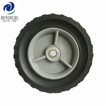 Hot sale rubber tires 6 inch solid rubber wheel for lawn mower wagon trolley power tiller wholesale