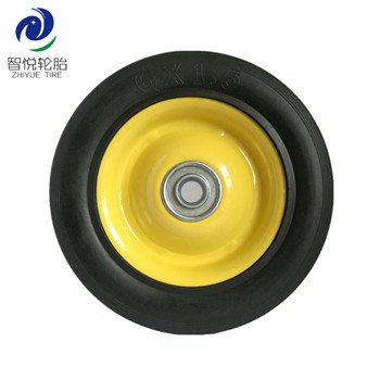 Flat free tire 6 inch high quality solid rubber wheel for stair climbing pressure washer baggage cart wholesale