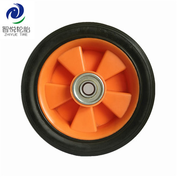 Flat free tire 7 inch industrial solid rubber plastic wheel for dehumidifier shopping trolley hand cart wholesale