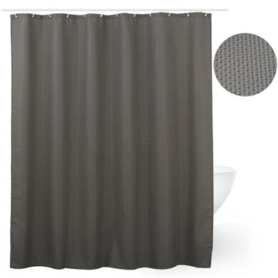 Solid Waffle Shower Curtain