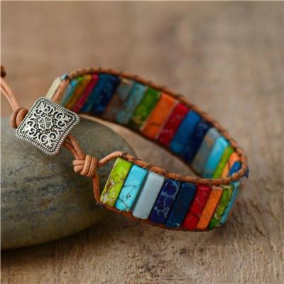 Chakra Handmade MultiColor Natural Stone Wrap Bracelet