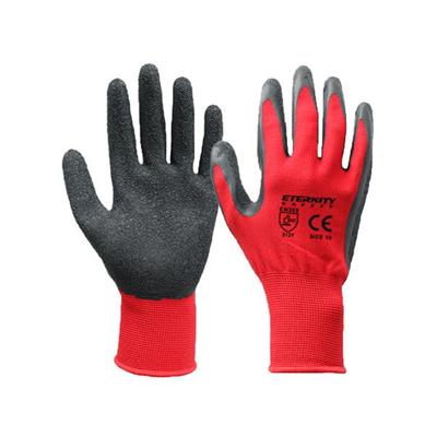 Red Polyester Latex Coated Gloves