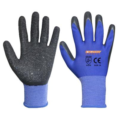 Blue Latex Coated Safety Work Gloves