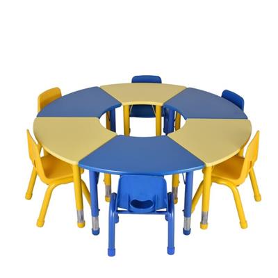 6 Petal Collaborative Desk And Plastic Chair Set