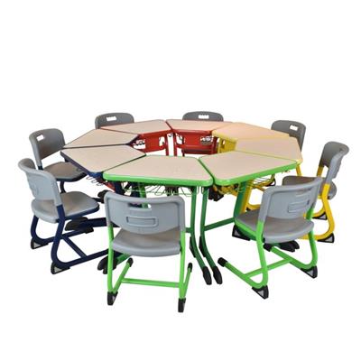 8 Petal Collaborative Desk And PE Chair Set