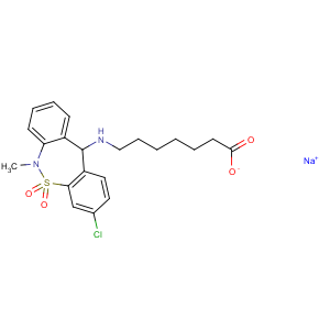 гептаминовая кислота, 7 - [3 - хлор - 6,11 - дигидроксид - 6 - метил - 5,5 - диоксид дибензол [с, f] [1,2] тиазол - 11 - аминокислоты] -, натриевая соль (1: 1)