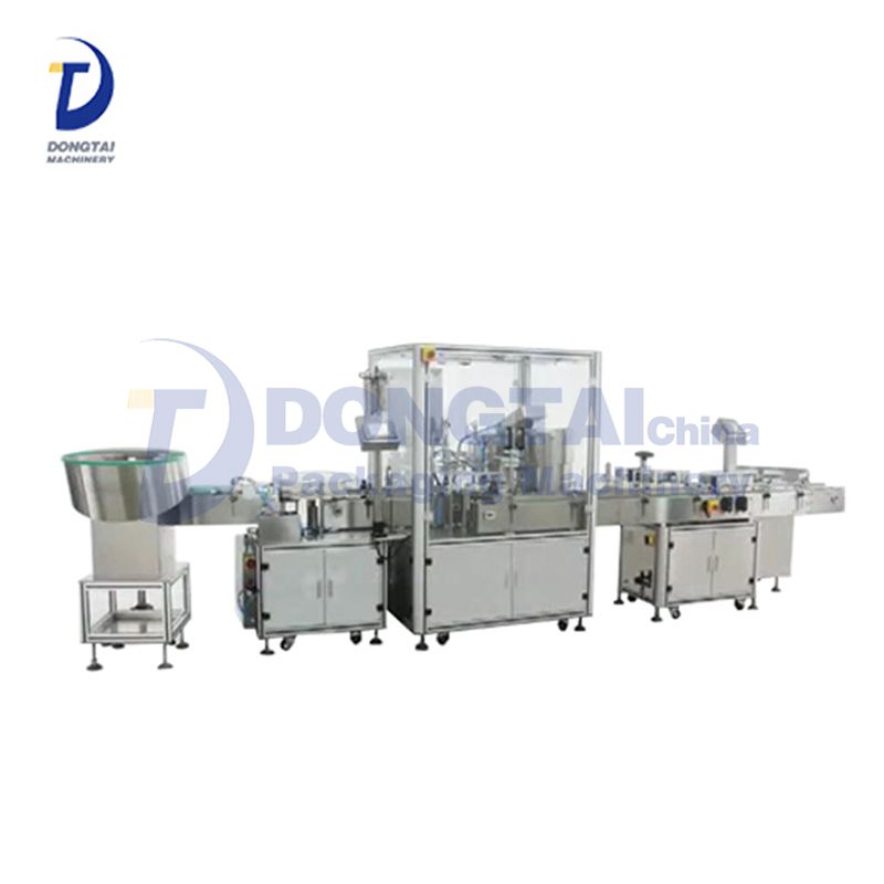 Electric Cigarette Liquid Bottle Filling Capping And Labeling Machine,100 Ml Plastic Bottle Packaging Line