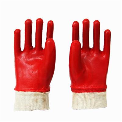 Knitted Wrist PVC Gloves