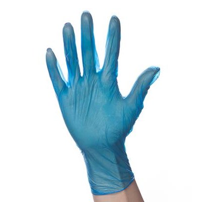 Disposable Vinyl Gloves Blue Color