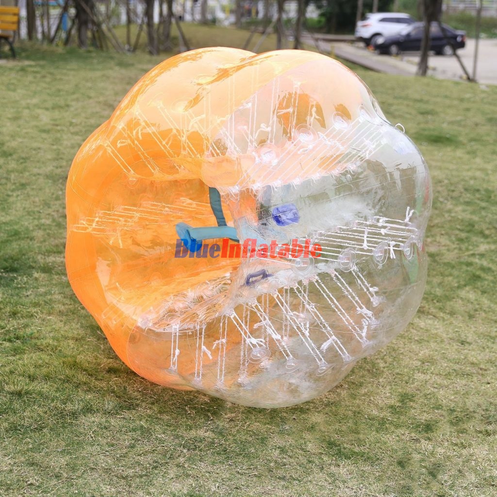 Half Orange and Half Clear Zorb Soccer Bubble Football Suit