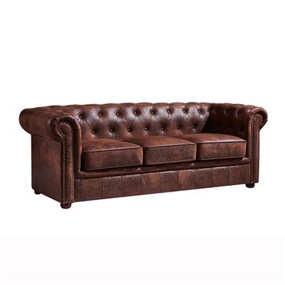 Living Room Vintage Leather Chesterfield Sofa