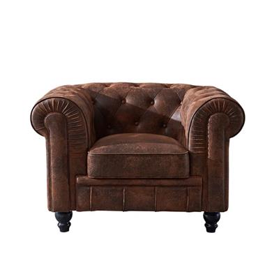 Classic One Seater Brown Chesterfield Couch