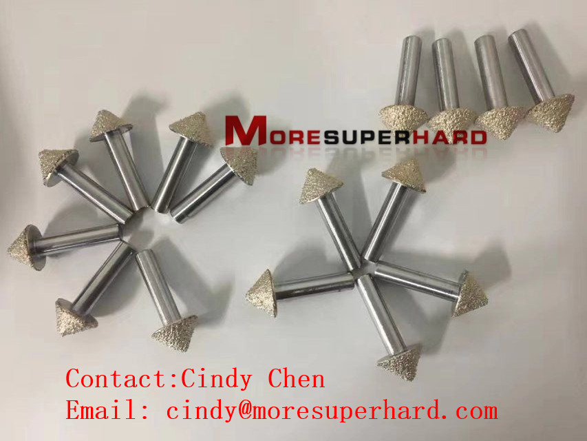 Vacuum brazed diamond grinding head, pins and mounted for engraving stone, granite