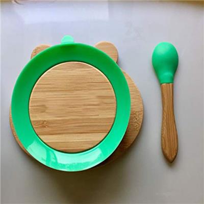 Bamboo Baby Silica Plate And Spoon Set