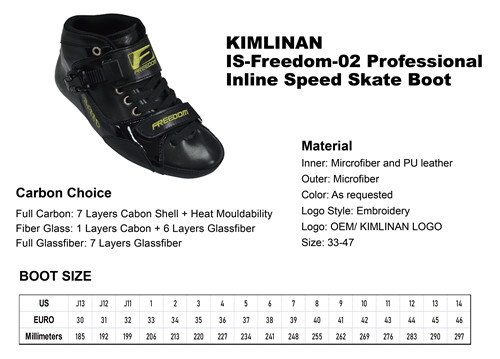 new professional KIMLINAN IS-Freedom-02 Professional Inline Speed Skate Boot