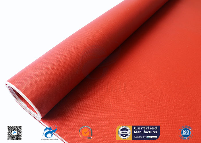 Красный силиконовый покрытый барьер огня ткани полиэстера для теплостойкой изоляции