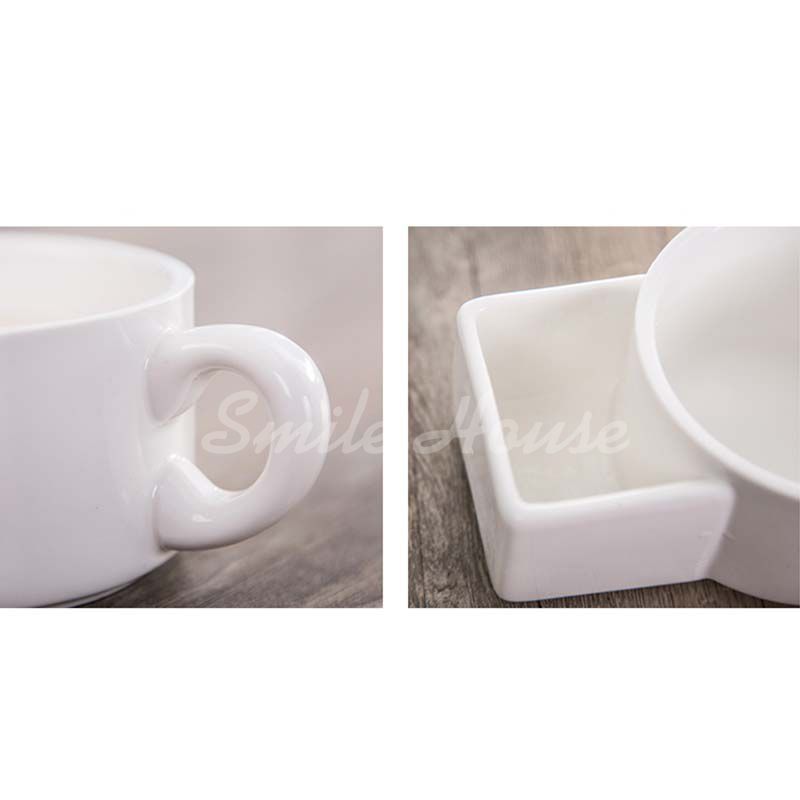 White Ceramic cookies mug with the handle