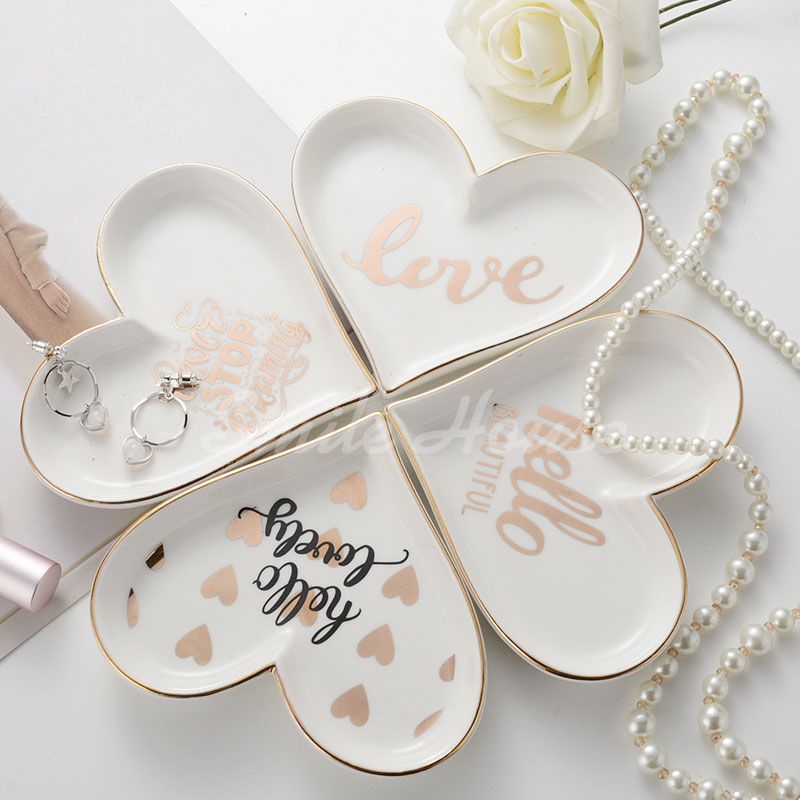 Heart shaped ring dishes jewelry dishes