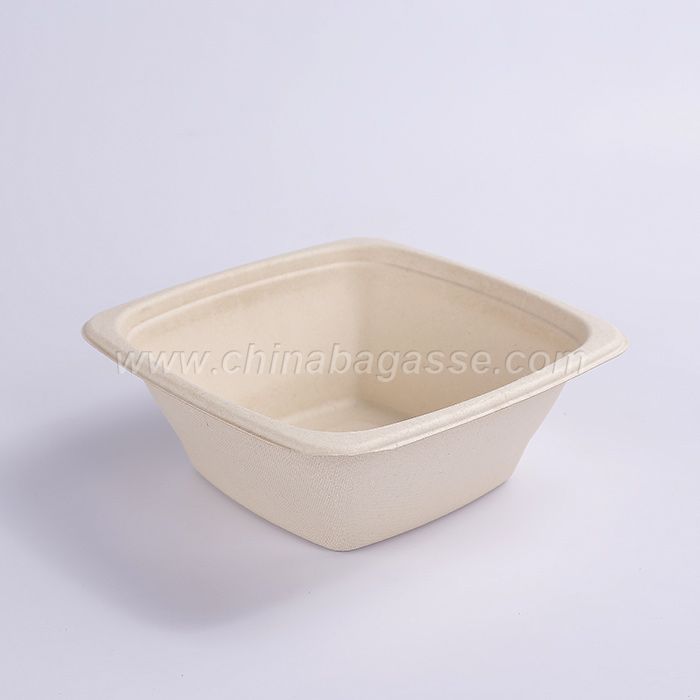 Paper Pulp Tableware 32oz Square Bowl