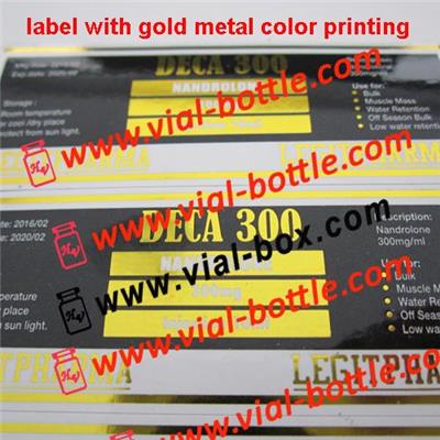 Gold Metallic Vial Label