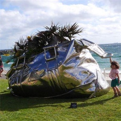 Large Mirror Polished Stainless Steel Sculpture
