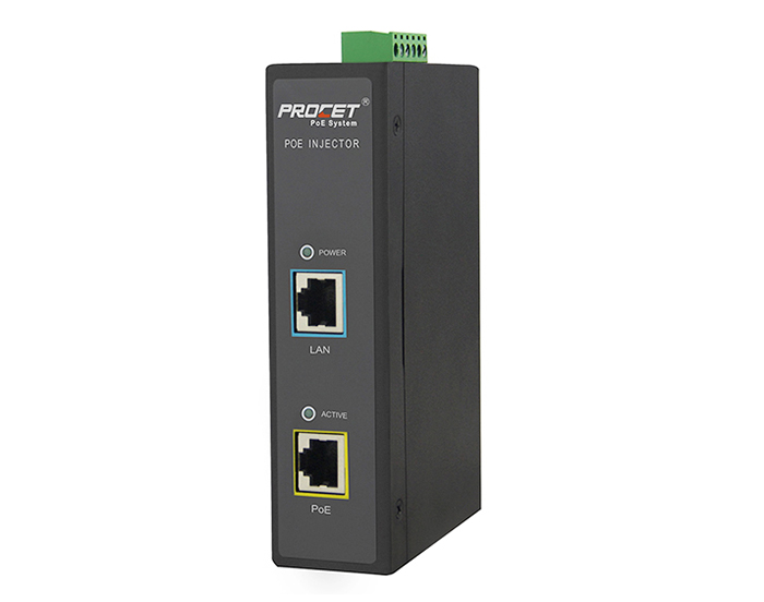 PT-PSE105GB-D is a single port midspan Injector with 4 Pair PoE up to 90 watts of power with 6Kv surge protection.