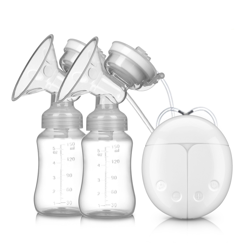 Electric Double Breast Pumps, Breast Pump Safe Milk Storage Bottle Dual Control Milk Suction and Breast Massager Breast Care with USB and Lid for Baby Breastfeeding by Mammafeed,3 colors