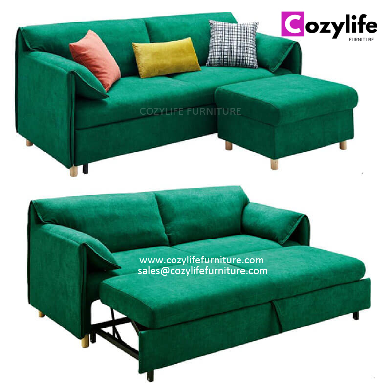 3 seater pull out sleeper sofa couch with storage ottoman 