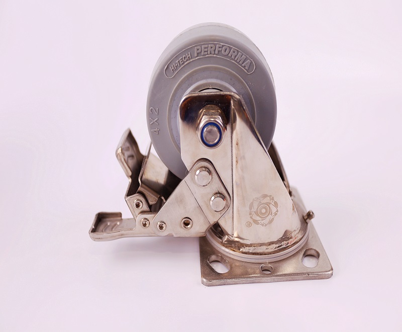 Caster with brake
