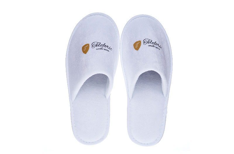 Customized Logo Embroidered Printed Hotel Slipper Disposable Cotton Flax Hotel Slippers