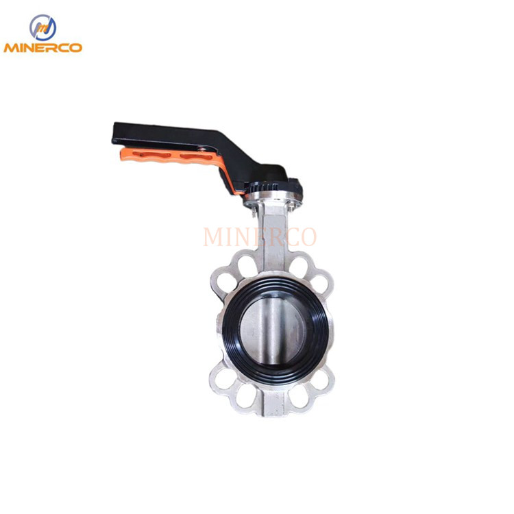 Hand Lever Wafer Type PTFE Seat Stainless Steel Sanitary Butterfly Valve Dn80